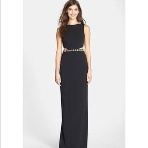 NEW! Nicole Miller Embellished Cutout Column Gown